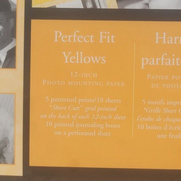 Creative‎ Memories PERFECT FIT Yellows 12” Photo Mounting Paper 5 Patterns 10pc - Picture 2 of 3